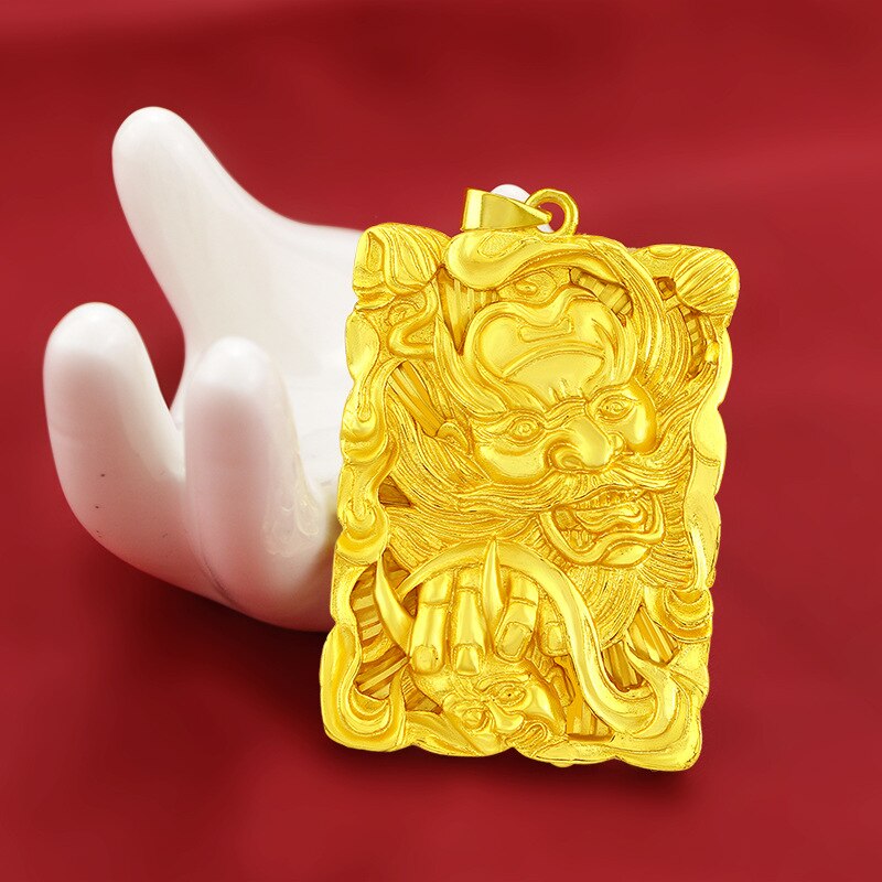 Luksusowy 24K żółty złoty wisiorek dla kobiet mężczyzn wypełniony gruby złoty wisiorek damski zaręczynowy urodziny elegancka biżuteria na prezent bez łańcucha