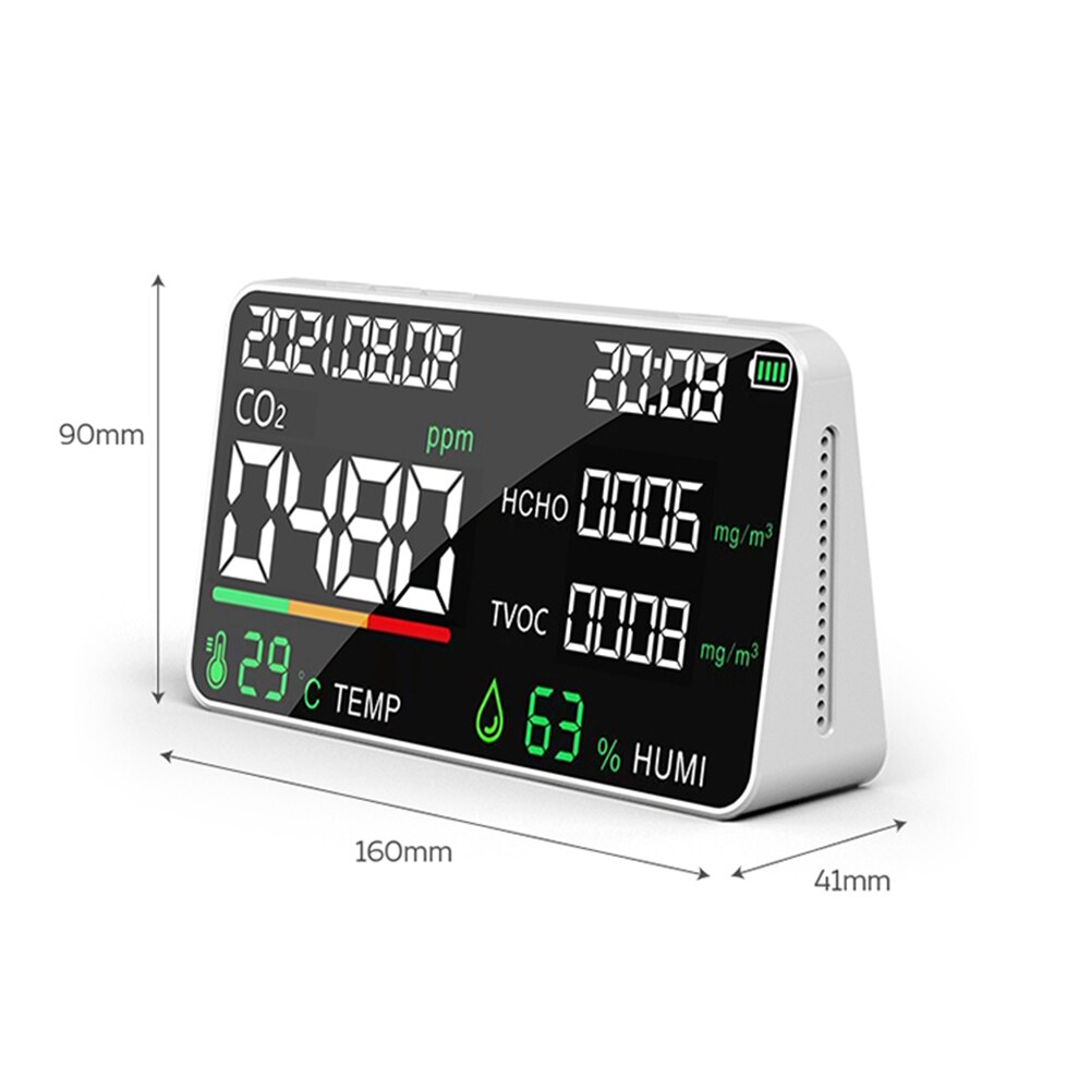 CO2 Meter Air Detector Carbon Dioxide Detector Agricultural Production Greenhouse HCHO TVOC Detector Air Monitor