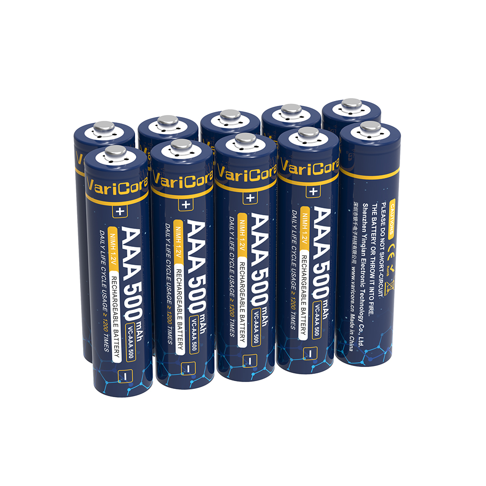 VariCore Rechargeable AAA Batteries 1.2V 500mAh NiMH for Remote Control, Toys, Flashlight, Electronic Device