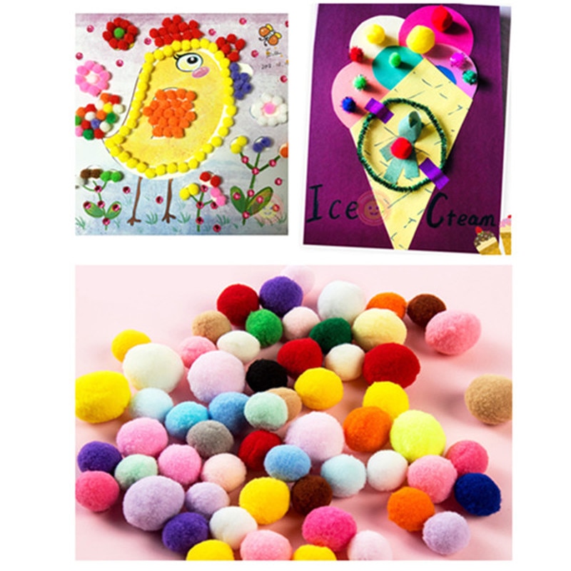 300Pcs Weiche Runde Flauschigen Pompons Ball 10/15/20/25mm Handwerk Filz Kugeln Gemischt Farbe DIY Dekoration Weichen Pom Nähen Stoff Liefert