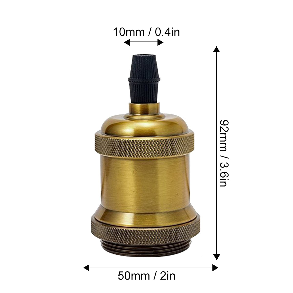 Sphoon-Base de lámpara antigua DIY, casquillo de tornillo E27, portalámparas decorativo de aluminio, lámpara de techo interior montada en superficie de Metal Vintage: YELLOW