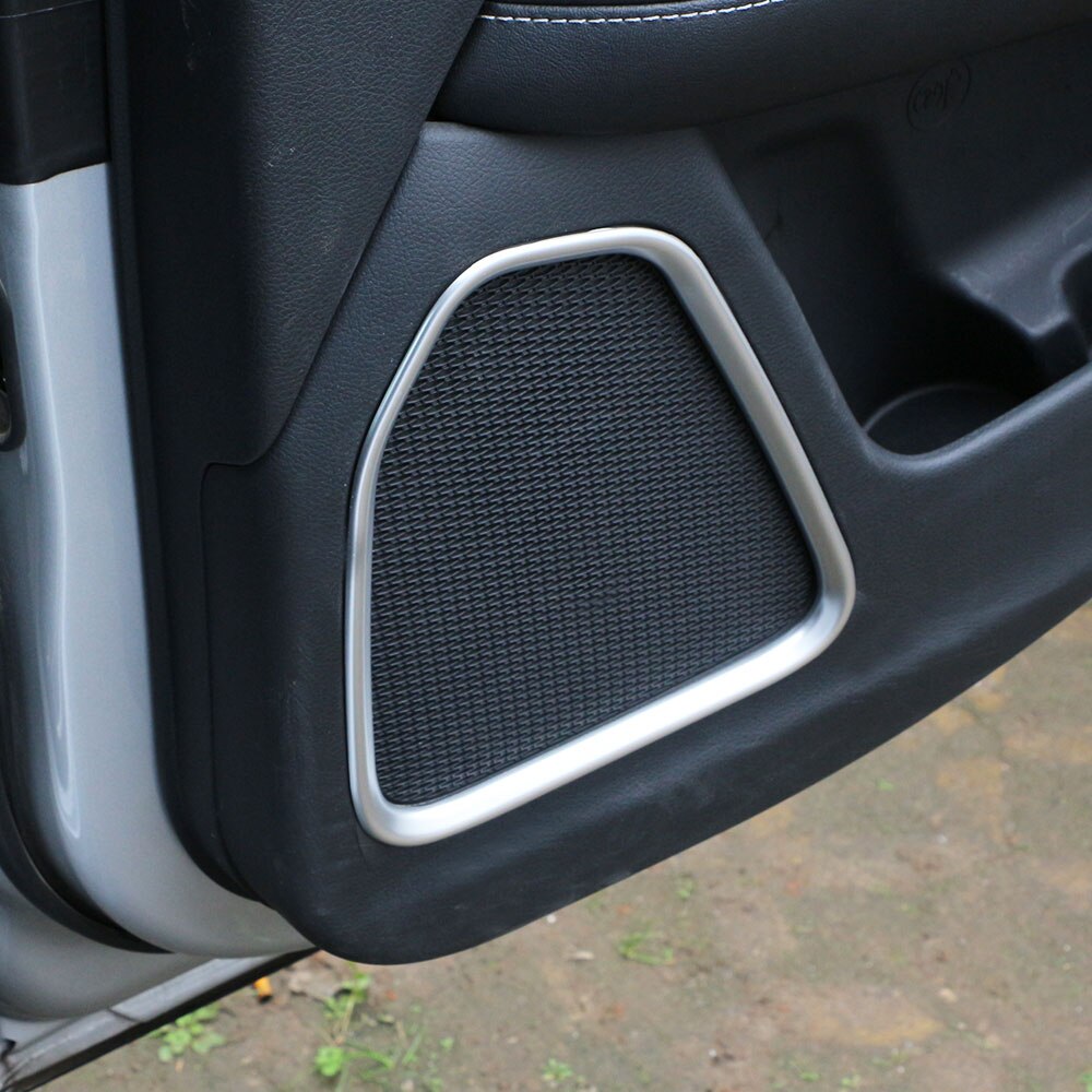 Xburstcar For Jeep Compass - Car Matte Interior Moldings Audio Speaker Sound Cover Rear Door Frame 2Pcs Stickers