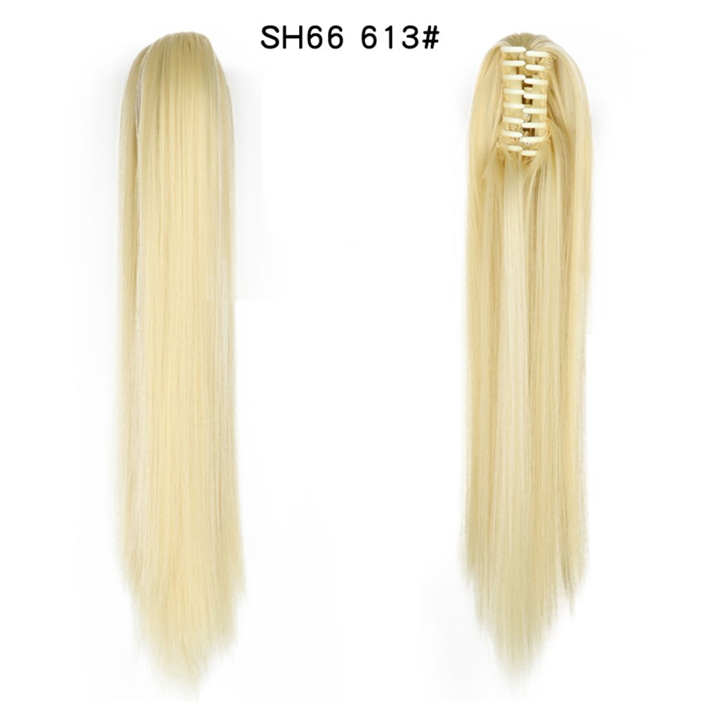Extensiones de cabello de cola de caballo ondulada y rizada de 20 pulgadas, pinza sintética en postizos de cola de caballo para mujeres blancas, Color marrón, negro y rojo