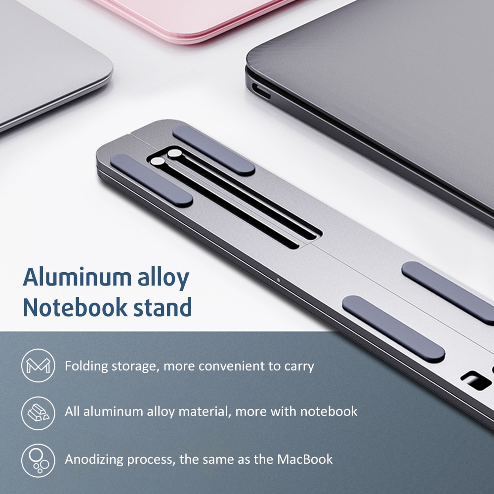 Laptop Stand Portable Heights Adjustable Aluminum AlloyDesktop Ventilated Cooling Holder Folding Ultra for MacBook