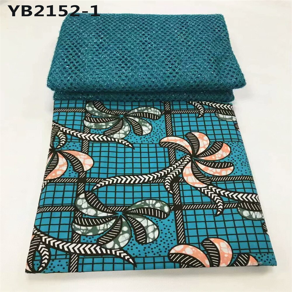 De nieuwste stijl afrikaanse stoffen bedrukte stoffen afrikaanse waxprint 2.5 yards +3 yards totaal