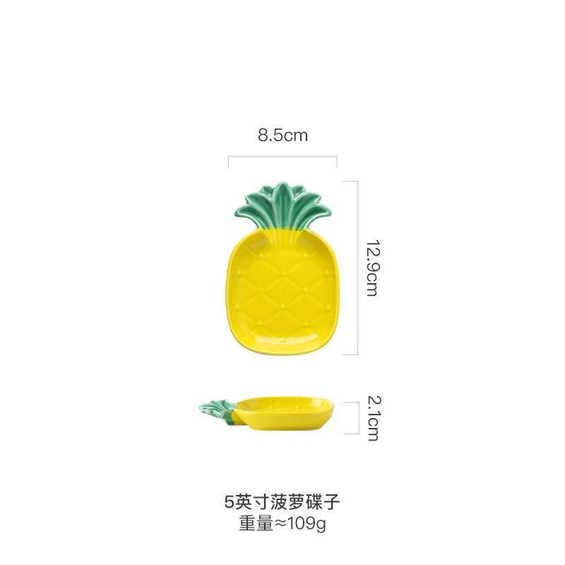 Plato de cerámica con forma de fruta de hormiga, vajilla redonda, juego de cena, platos y vajilla, cocina, comedor, condimentos, barra, juego de platos para niños: 5 pulgadas
