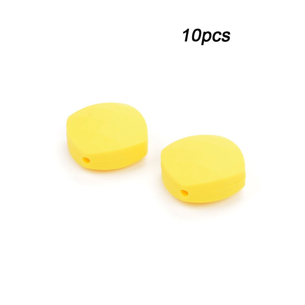 LOFCA 10 stücke Quadrate Silikon Zahnen Perlen Für Lange Silikon Halskette BPA FREI Food Grade Sicher Silikon Perlen Zahnen Spielzeug: Yellow