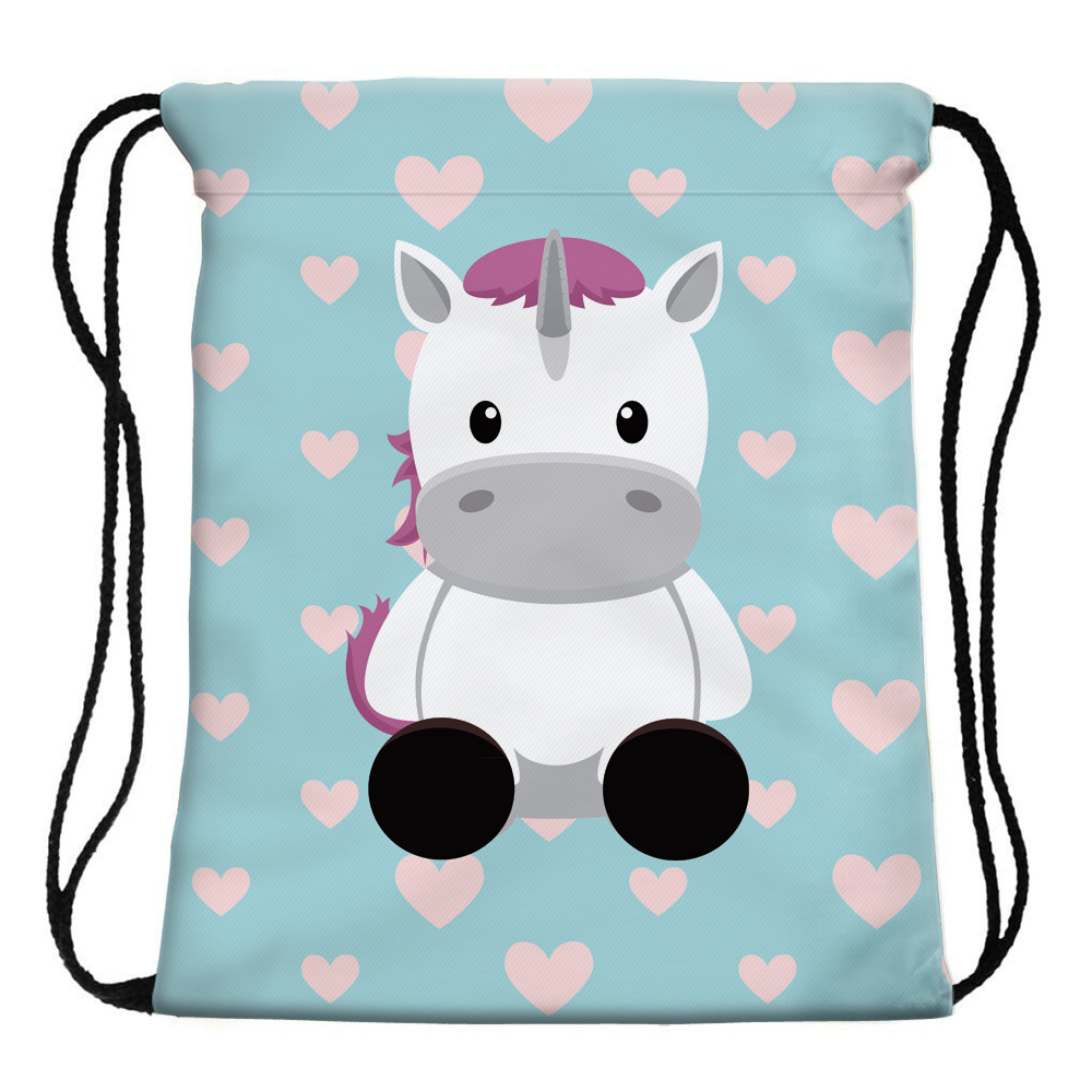 Deanfun Unicorn Drawstring Bags 3D Printed Cute Girls School Bags 60062