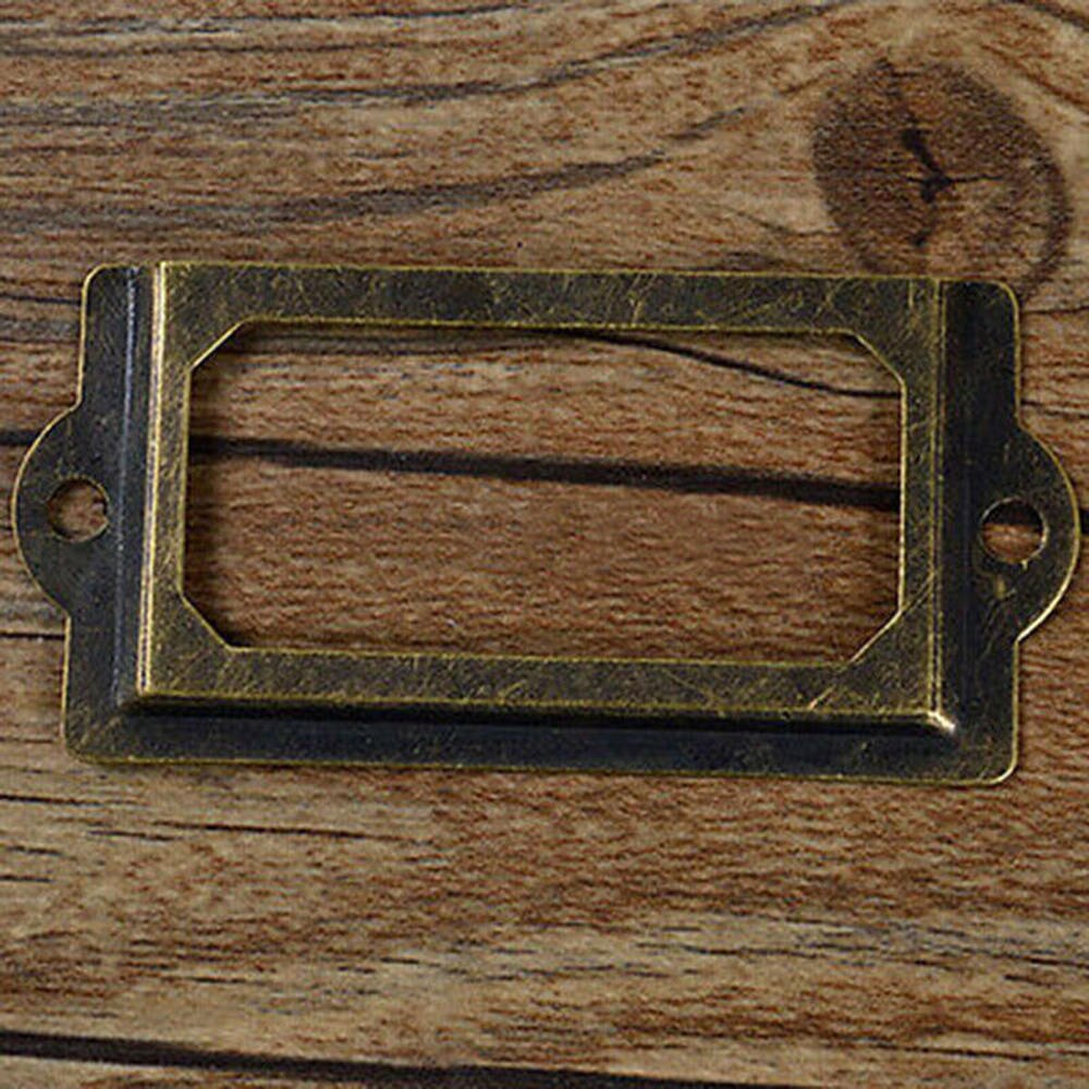 24pcs 70mm Antique Label Box Drawer Handle Card Frame Apothecary Cabinet Drawer Hardware Accessories