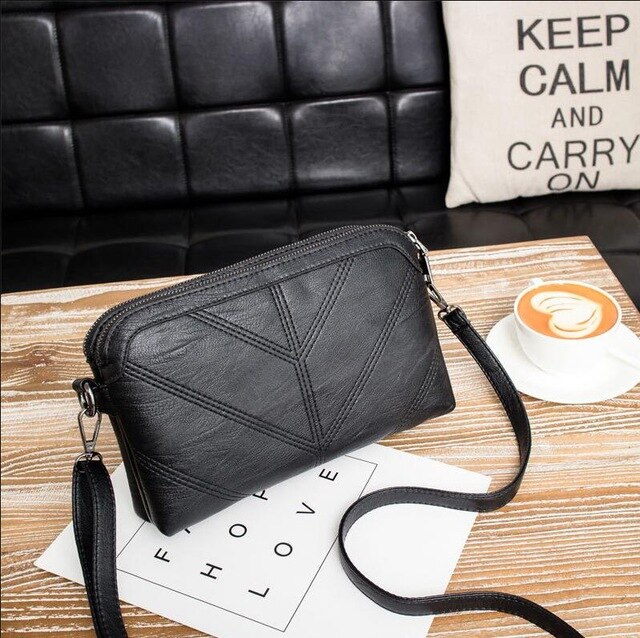 Yogodlns – sac à main tendance en cuir Pu pour femmes, sacoche à bandoulière Simple avec fermeture éclair: black