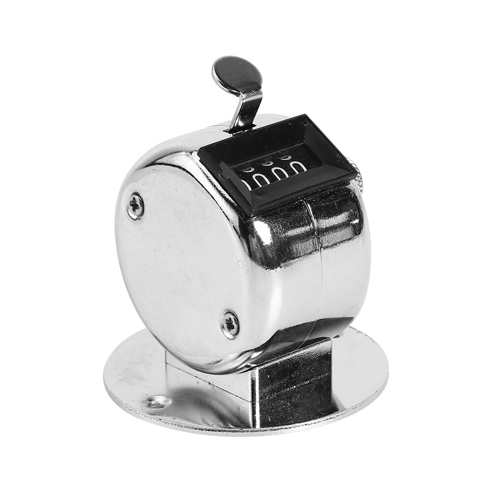 4 Digit Number Mini Portable Manual Press Tally Counter with Mechanical Button Display Electronic Tally Counter: Metal knob and base