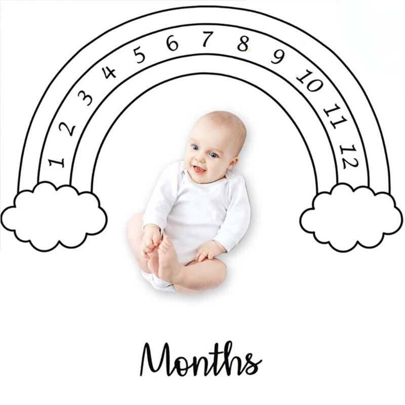 100x100cm tęczowy kwiat drukowane dziecko miesięczny kamień milowy koc tło fotograficzne rekwizyty Photoshoot dostaw hurtowych