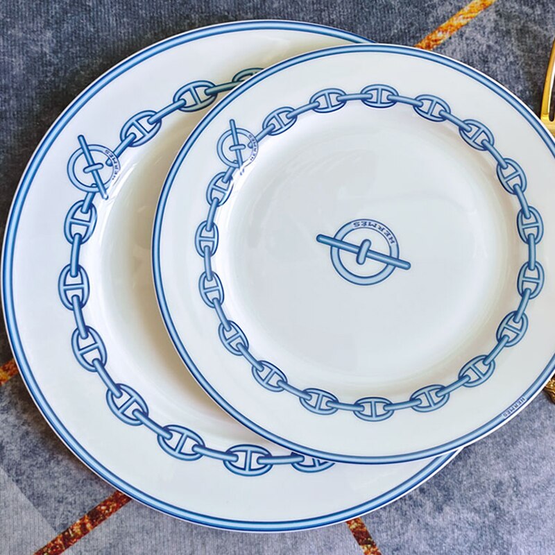 European Ceramic Western Dinner Plate Set Of 4 Pieces 10Inch Steak Plate Coffee Set Salad Tray Dinnerware Full Set Simple