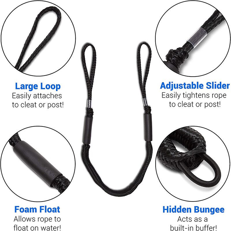 Flexible Dock Dinghy Boat Bungee Jumping Dock Retractable Rope Mooring Rope Rope Dock Boat Kayak Accessories
