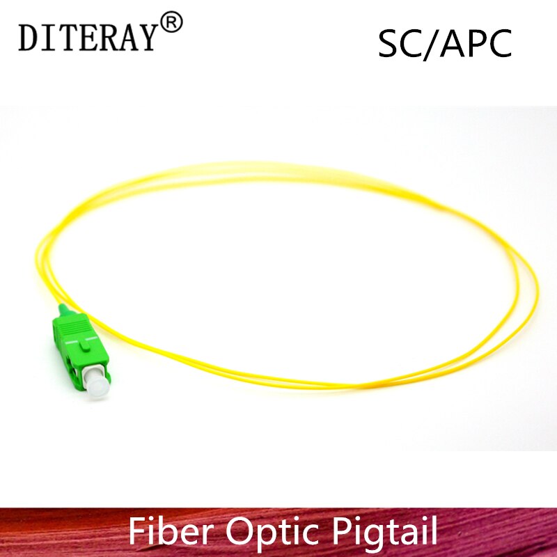 50/PCS SC/APC fiber Pigtail Simplex 9/125 Single Mode Fiber Optic Pigtail 0.9mm LSZH Yellow