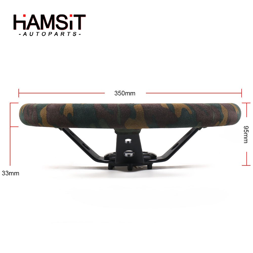 Hamsit Car modified 14 inch 350mm racing camouflage suede steering wheel racing off-road game competitive general steering wheel