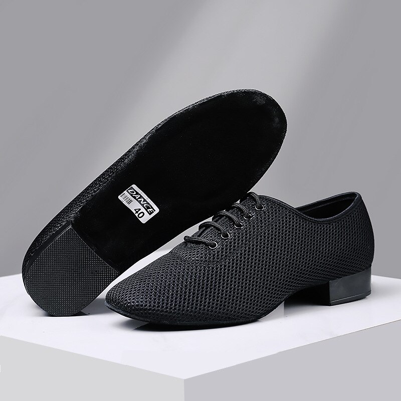 Männer Standard Tanz Schuhe Ballsaal/draussen Schuh gewebte Leinwand Gittergewebe Niedrigen Ferse Moderne Tanzen Schuh FR38-46