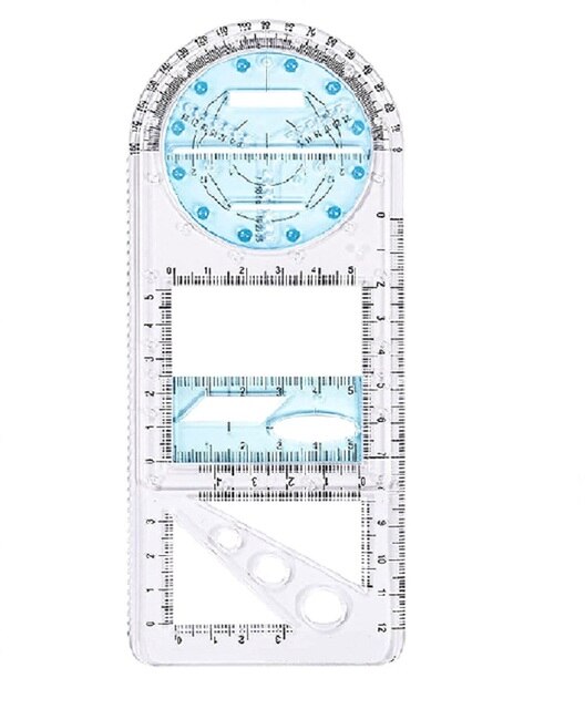 Multifunctional Geometric Ruler Geometric Drawing Template Measuring Tool For School Office Supplies