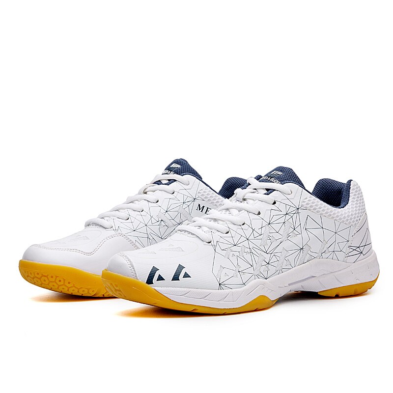Men Women Badminton Shoes Indoor Training Sneakers Anti Slip Lightweight Tennis Shoes Men Sport Athletic Trainers: White / 36