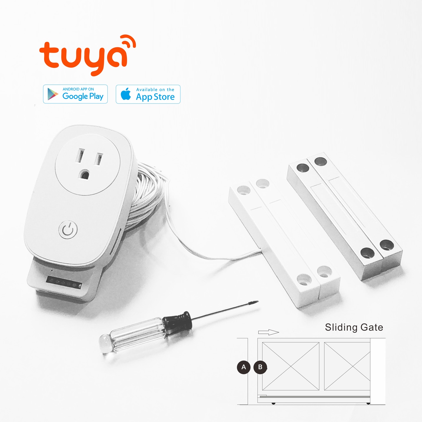 Tuya WiFi Garage Door Opener for Car Garage Door Controller APP Smart Remote Control Voice Control Works with Alexa Google IFTTT