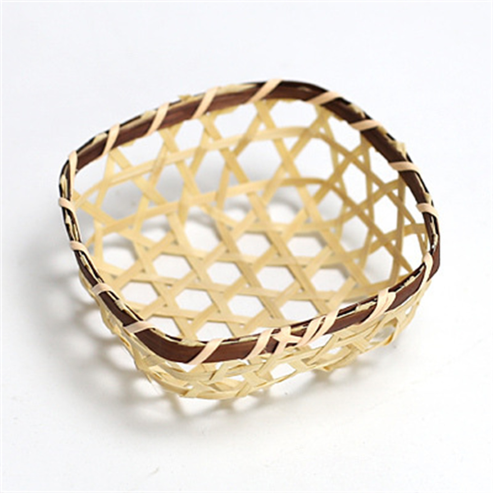 Mini mir de Rangement en Bambou Durable, Disque Tissé à la Main, Gain de Place, Accessoires Ménagers, Plateau de Fruits Frais, Petite Pelle à Poussière: green