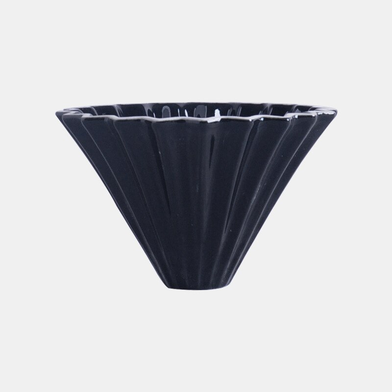Ceramic V60 Coffee Filter Cup Handmade Origami Filter Cup Hand Punch Funnel Drip Hand Punch Coffee Filter Shelf Spot: Black