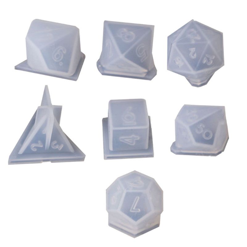 7 Shapes Dice Fillet Square Triangle Dice Mold Dice Digital Game Silicone Mould: Default Title