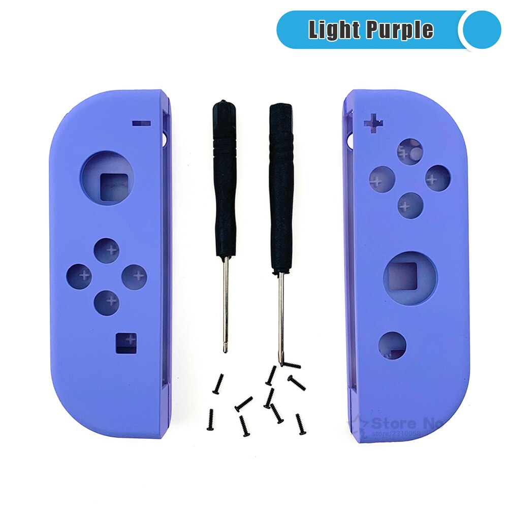 Housing Shell Case Cover for Nintend Switch NS NX Joy Con Controller Replacement Repair Accessories w Middle Frame + Tools: Light Purple