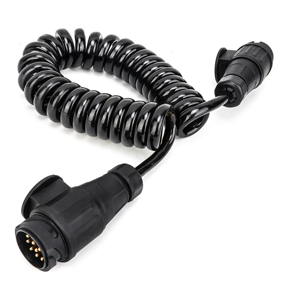 Tirol 13 Pin Plastic Trailer Male Plug Adapter 12V With 4m Spring Wire Male to Male Connector Car Trailer Plug Connector T23012b