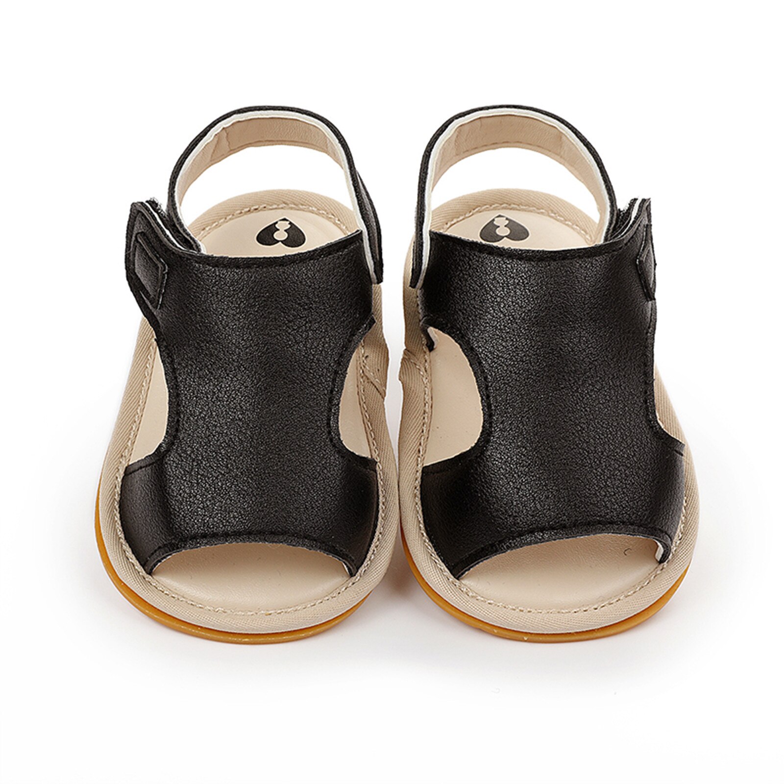 Baby Slip-On Sandalen Jongens Meisjes Leathers Strand Zomer Glijbanen Schoenen Prewalker Ademende Peuter Schoenen 0-18M: Black / 9-18 Months