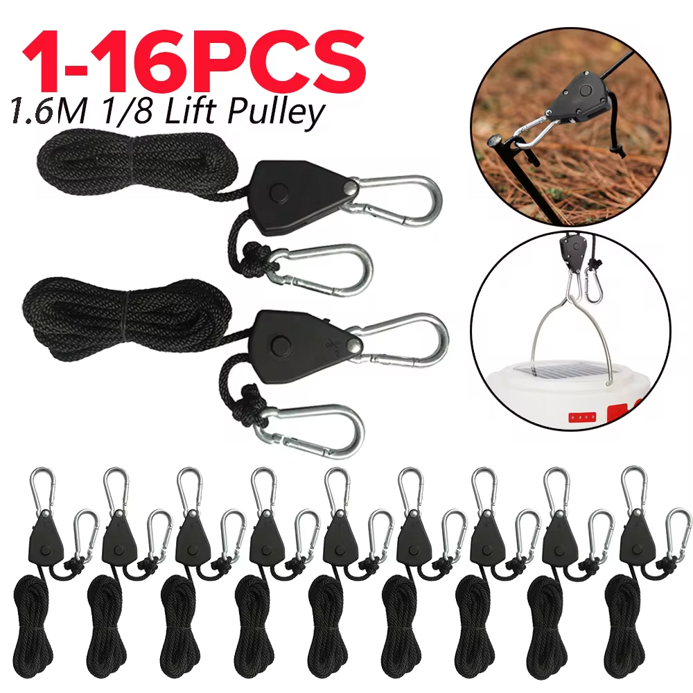 1-16 pz 1.6m tenda da campeggio tenditori per funi cordino tenditori per tende da suola appesi gancio a cricchetto puleggia gancio per puleggia di sollevamento