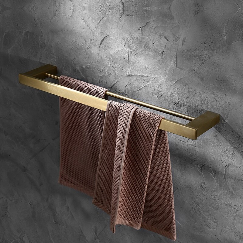 Senlesen Gold pinsel Badezimmer zubehör einstellen Gold Durcheinander Haken Handtuch Schiene Gestell Bar Regal Papier Halfter Zahnbürste Halfter Schlecht