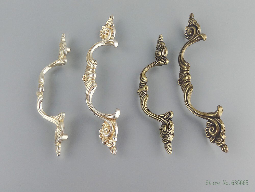 Antique Silver Bronze Furniture Handles Kitchen Cabinets Door Knob Pull Drawer Wardrobe Cupboard Shoe Closet Dresser Pull Handle