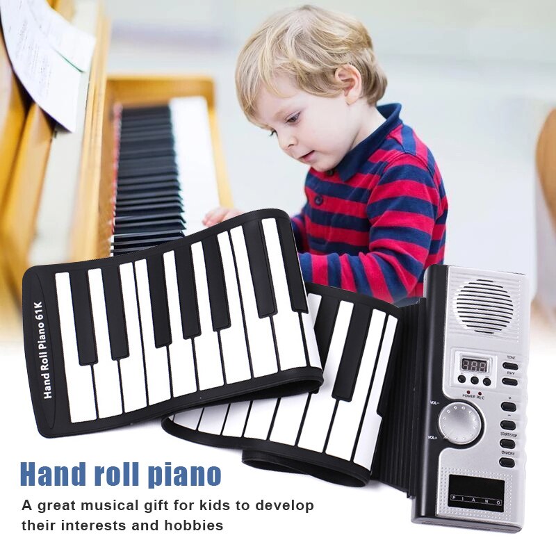 Draagbare Elektronische Hand Roll Piano Flexibele Roll up Keyboard Siliconen Piano N66