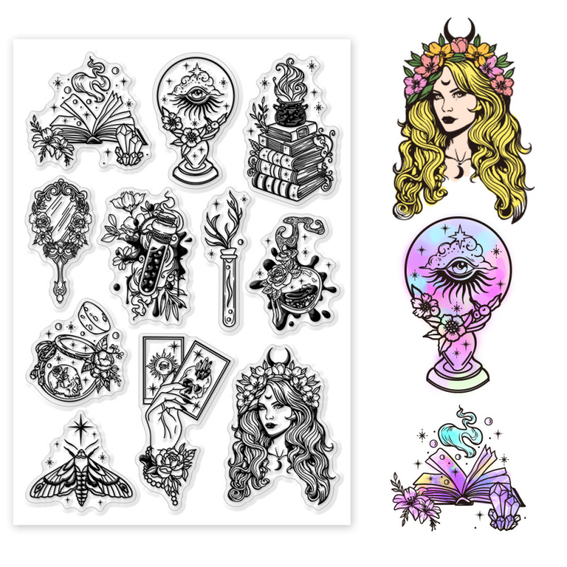 1pc fe-klare stempler til gør-det-selv scrapbooking blomster træ silikone stempelforseglinger gennemsigtige stempler til kortfremstilling fotoalbum