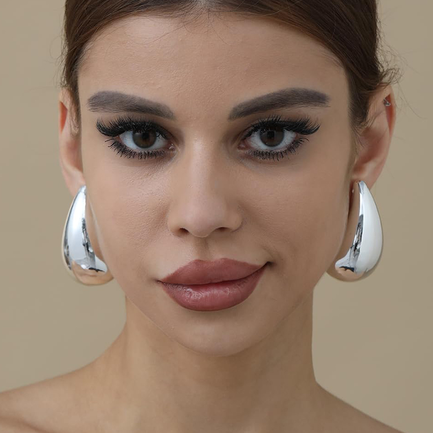 Pendientes de aro dorados gruesos de gran tamaño para mujer y niña, pendientes de gota de agua Extra grandes, aros grandes ligeros, joyería de