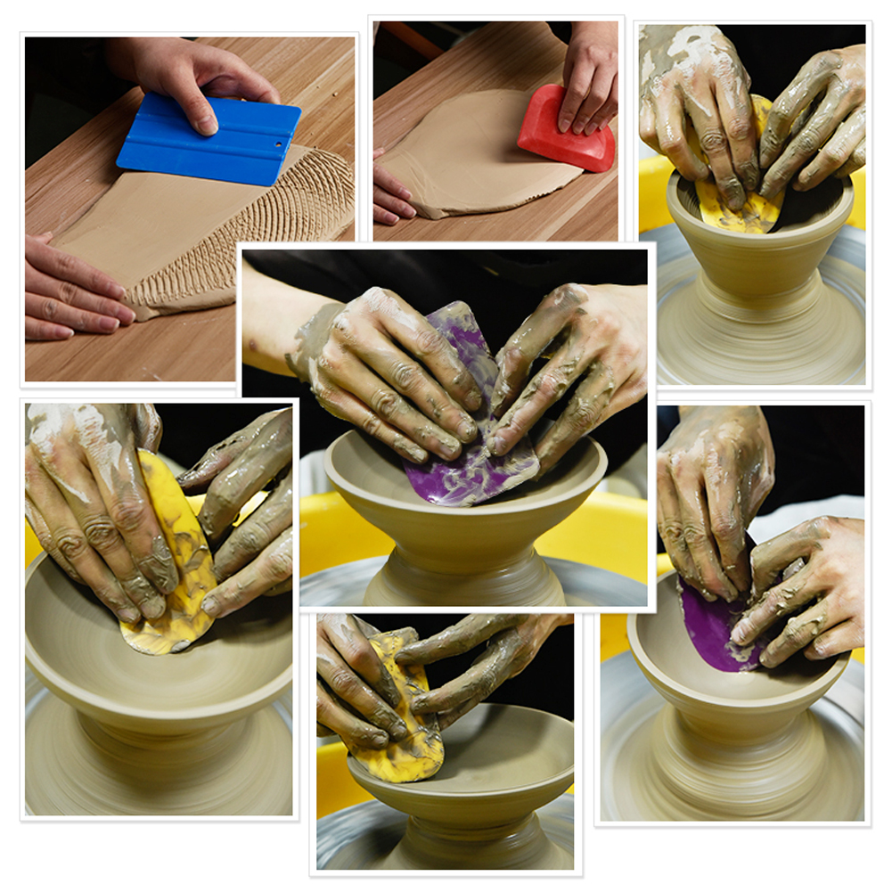 Ceramica Arte Gomma/Plastica Raschietto Taglierina Multi-spec Scultura fai da te Argilla ceramica Argilla ausiliaria Taglio Scultura Strumenti per modellare