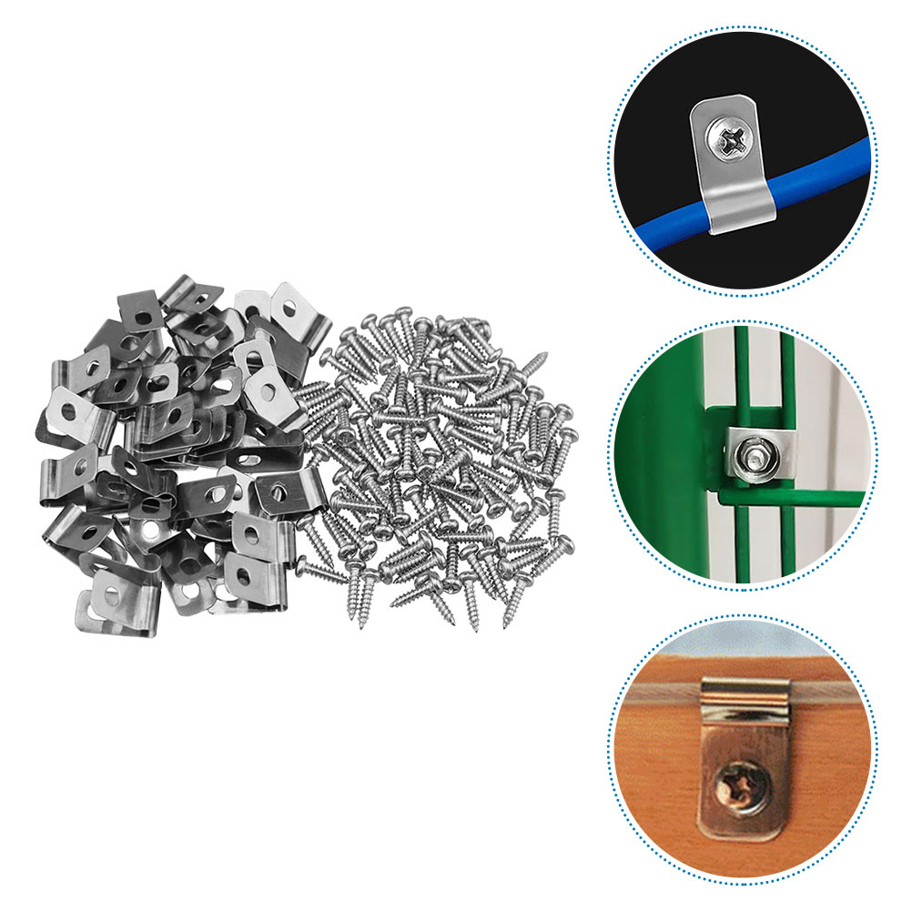 100 Sets Hek Clip Clips Onderdelen Hout Prikkeldraad Metaal Aluminium Voor Tuin Heavy Duty