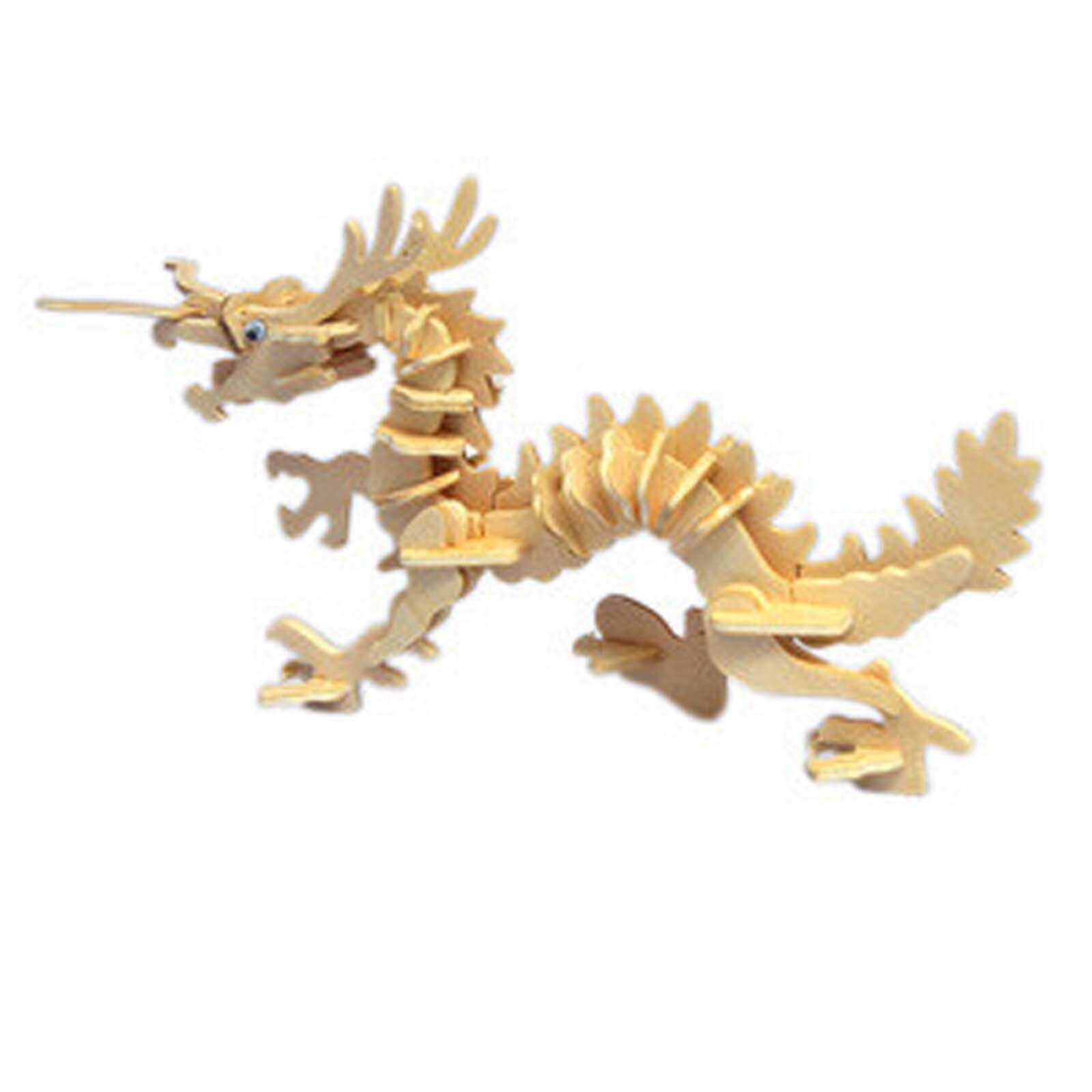 1pcs 3D In Legno giocattolo di puzzle Puzzle Tridimensionale Modello Animale Per Bambini di caratteri Regali di sviluppare la capacità di bambini di intelligenza: dragon