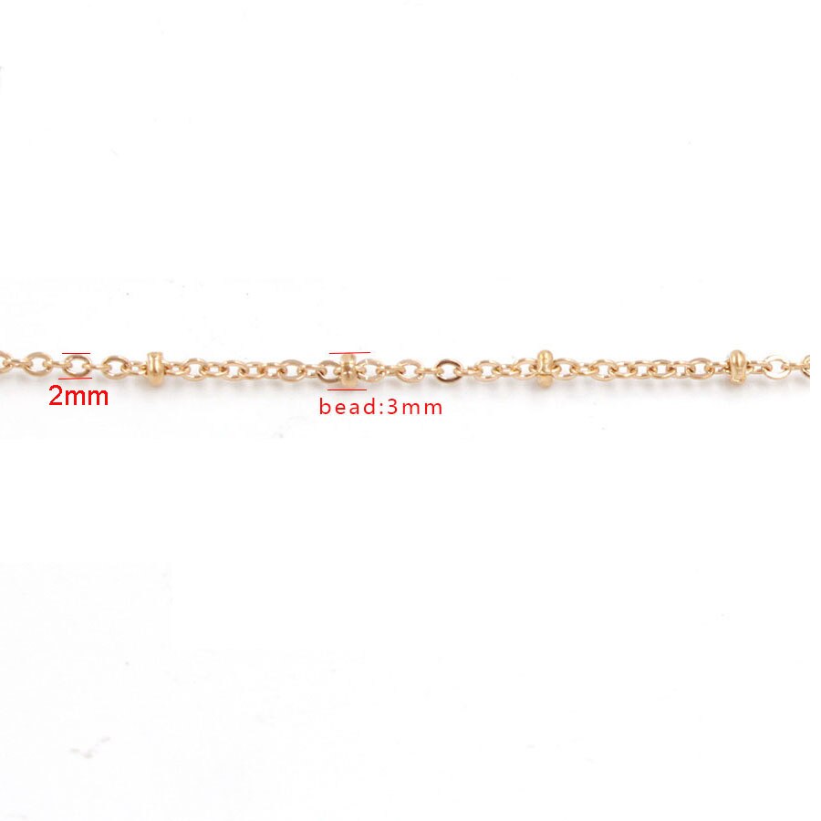 5pc 316L Stainless Steel 45 50 55 60cm Long Rolo Cable Chain Necklace Gold Steel Rose Gold 3mm Ball Bead Necklace Chain Jewelry