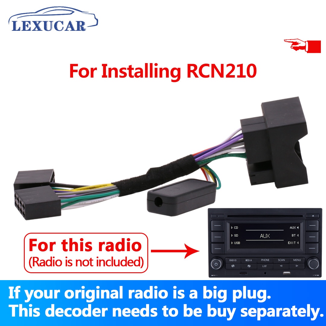 Lexucar coche Radio RCN210 convertir enchufe decodificador resolver Bluetooth problema volante multifunción botón Control Canbus gateway