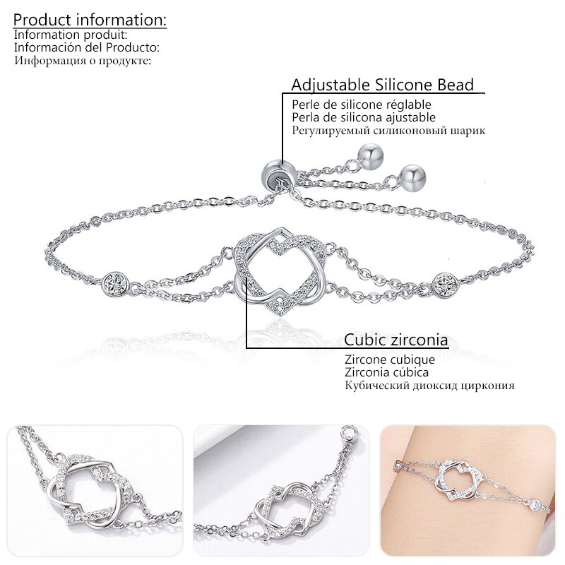 925 Sterling Zilver Sparkling Tennis Armband Ketting Strand Armbanden voor Vrouwen Luxe Originele Sterling Zilveren Sieraden GXB029