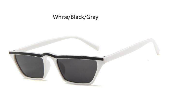 Cat Eye Smalle Glazen Vrouwen Witte Zonnebril Kleine Shades Sexy Retro Zonnebril Dames Zwarte Kat UV400: black white frame