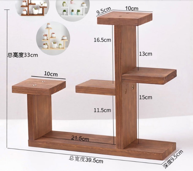 Gør det selv-samle massivt træ karnap sukkulent blomsterhylde flerlags indendørs stue skrivebord lille blomsterstativ altan stativ