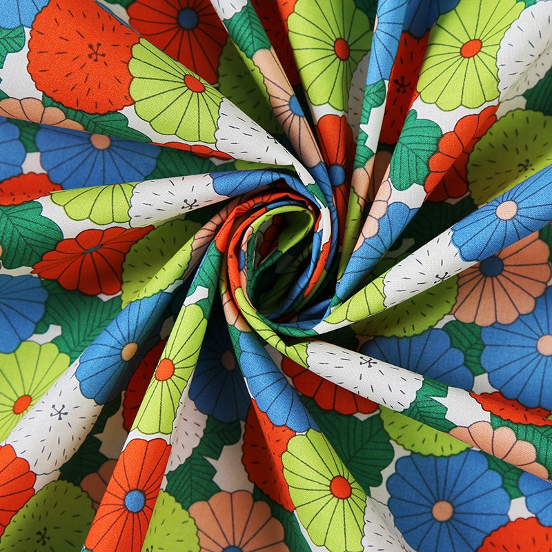 1.42*2m- blommigt bomullstyg för att sy tyg för hemtextil bomullstyg självtillverkade material för att göra hantverk