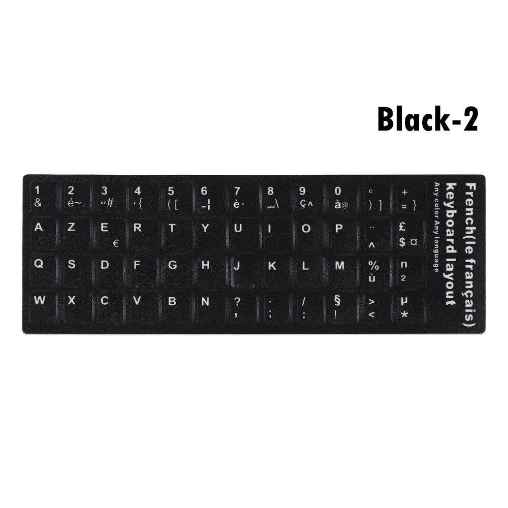 Replacement Waterproof Laptop Keyboard Stickers Spanish/English/Russian/Deutsch/Arabic/Italian/Japanese Keyboard Layout: Black	French