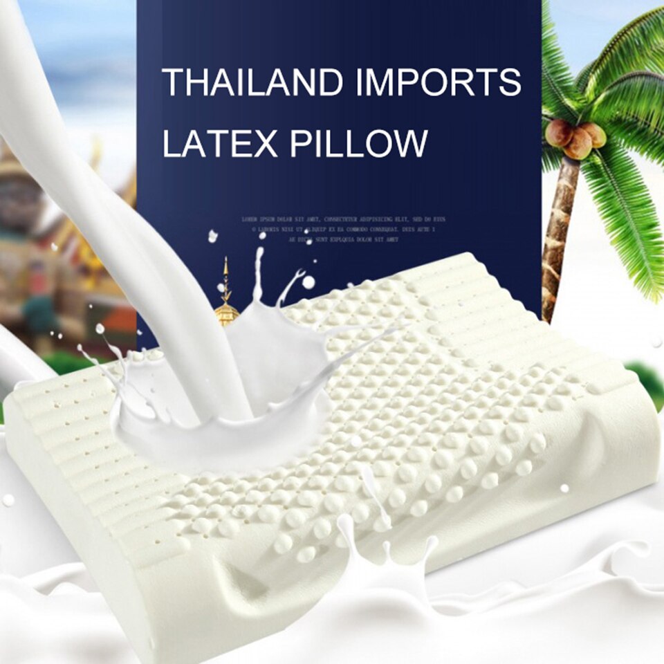 Natuurlijke Latex Kussen Corrigerende Nek Beschermen Bed Kussen Gezondheidszorg Orthopedische Thailand Latex Kussen Kinderen Volwassen Zachte Almohada: Dot Pillow / 30x50x7-9cm