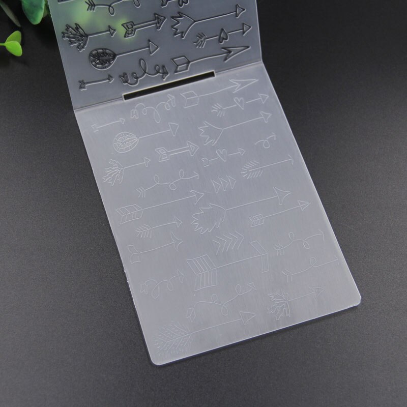 Kljuyp pil plast embossing mappar för gör-det-själv scrapbooking pappershantverk/korttillverkning dekorationstillbehör