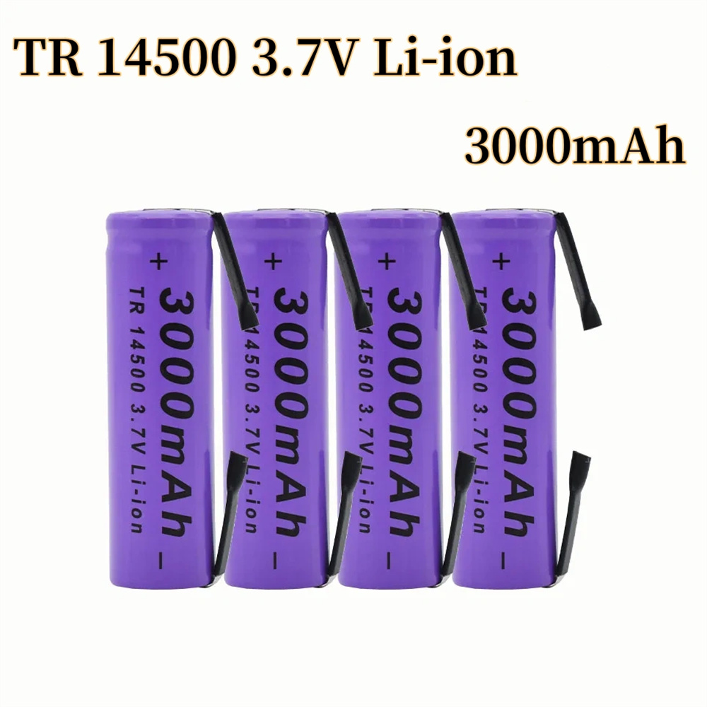 Linterna LED batería de litio recargable soldadura hoja de níquel batería 3,7 V 3000mAh ICR 14500