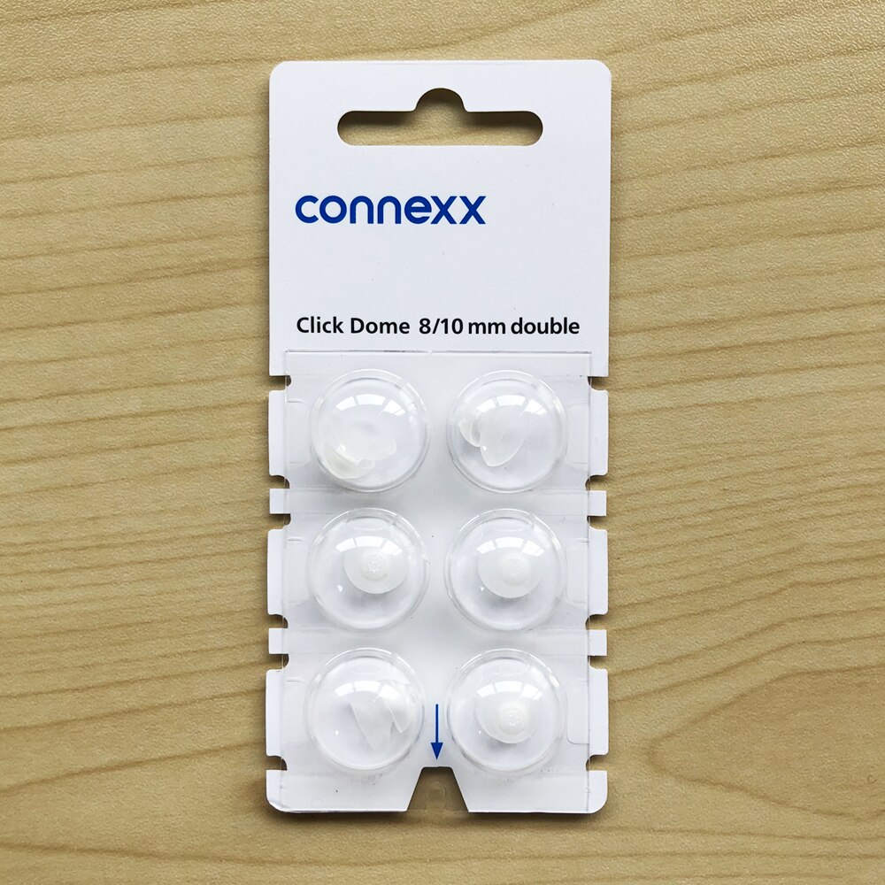 Siemens Signia Pack Van 6 Klik Koepel Gesloten Open Double Fit Vented Oor Tip Dome Voor Klik Cic, klik Itc En Ric Gehoorapparaat: 8 and 10mm double